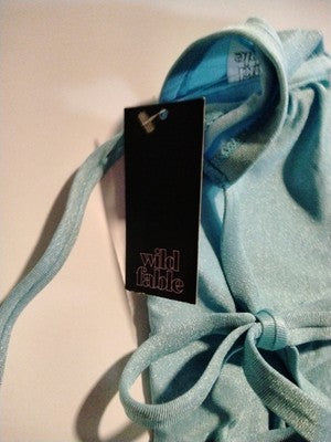 Wild Fable Womens Large 12-14 Blue Low-Rise High Leg Cheeky Bikin Set