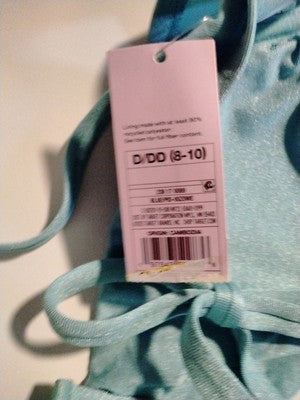 Wild Fable Womens Large 12-14 Blue Low-Rise High Leg Cheeky Bikin Set