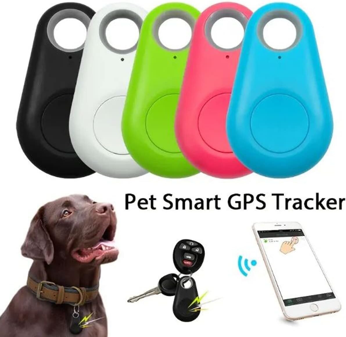 2 Pieces White Smart Trackable Key Finders! Pet Locator GPS Tracking Device