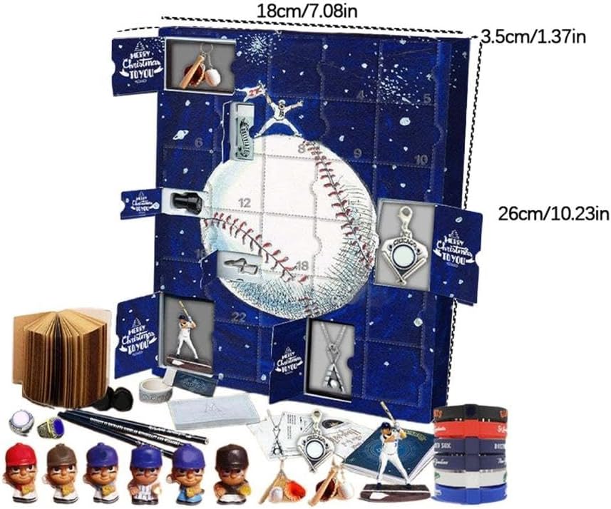 Christmas Advent Calendar 2024-24 Days Countdown Baseball Advent Calendar 2024