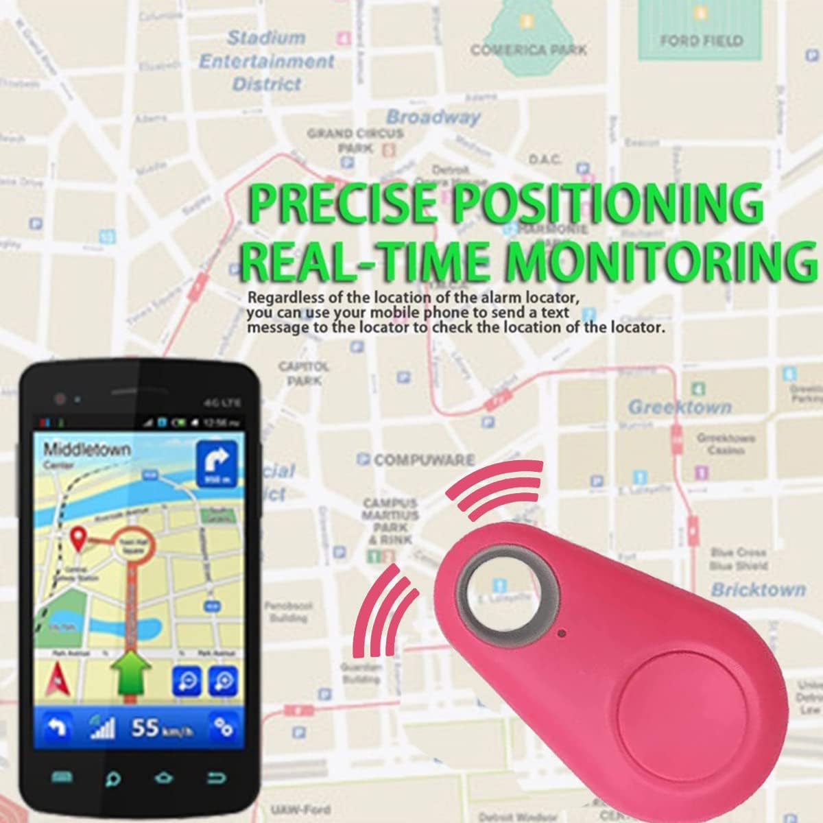 2 Pieces Smart Trackable Key Finders! Pet Locator Keychains GPS Tracking Device