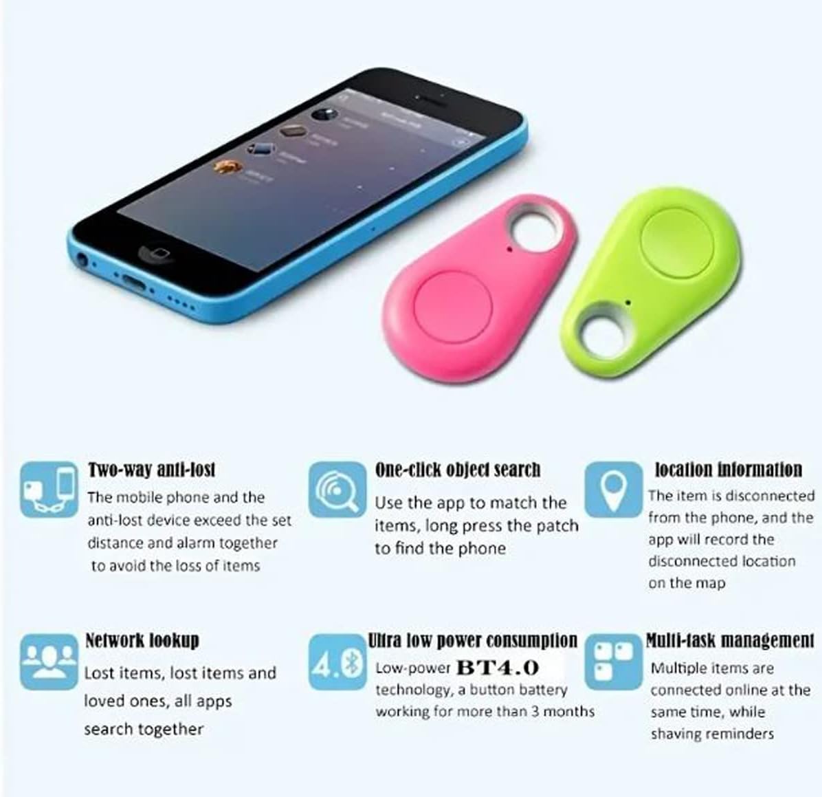 2 Pieces Smart Trackable Key Finders! Pet Locator Keychains GPS Tracking Device