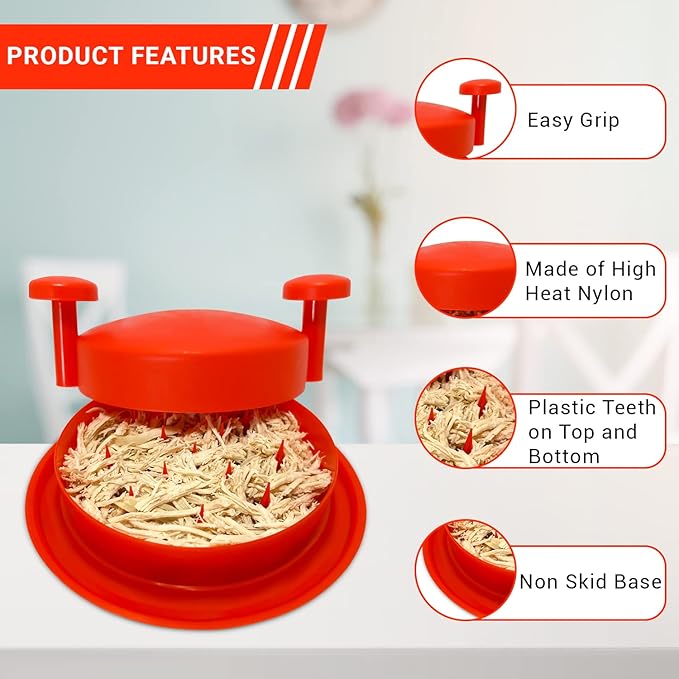 Chicken Shredder Machine Shredding Tool Meat Shredder with Handles Non-skid Base