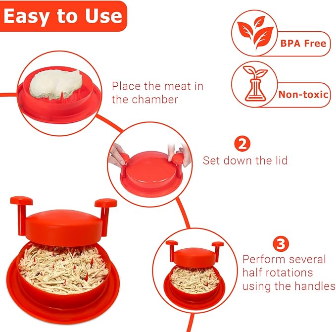 Chicken Shredder Machine Shredding Tool Meat Shredder with Handles Non-skid Base