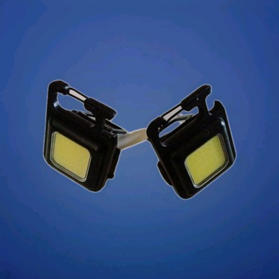  2 pack Mini COB LED Keychain Work Light Flashlight Pocket Torch USB  Hiking
