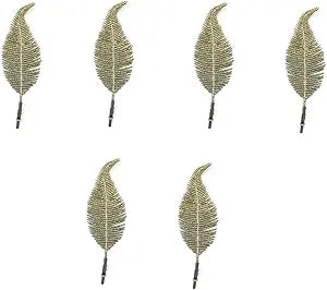 6pcs Glitter Clip Tree Leaf Clamps Christmas Tree Leaves Ornament Decor