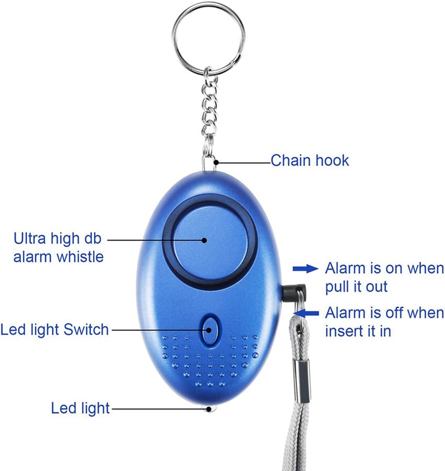 130DB Siren Safety LED Emergency Self Defense Personal Whistle Alarm Keychain