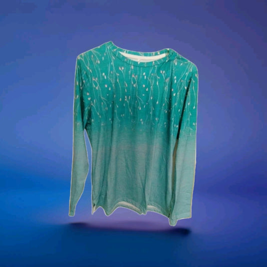 Women Printed Long Sleeve T-Shirt Blouse Ladies Casual Loose Pullover Tunic Top
